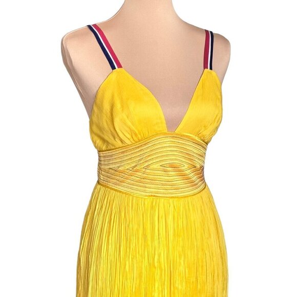NWOT Catherine Malandrino Flowy Dress Sz.6 100% Silk Yellow Event Feminine - Picture 3 of 15